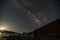 Landscape with Milky Way at Pangong Tso , Long exposure photograph.