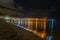 Landscape of Mondello Beach Near The City Of Palermo, In The South Of Italy Illuminated At Night In Summer