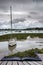 Landscape of moody evening sky over low tide marine Creative con