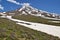 The landscape of Mount Damavand and glacier from north west ridge , Iran