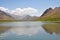 Landscape of Mount Damavand and Lar dam lake , Iran