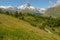 Landscape with mount Matterhorn over Zermatt in the Swiss alps