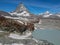 Landscape with mount Matterhorn at Trockener Steg over Zermatt in the Swiss alps