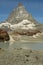 Landscape with mount Matterhorn at Trockener Steg over Zermatt in the Swiss alps