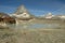 Landscape with mount Matterhorn at Trockener Steg over Zermatt in the Swiss alps