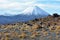 Landscape of Mount Ngauruhoe in Tongariro National Park
