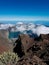 Landscape of Mount Rinjani with steep cliffs and exotic Segara Anak lake