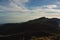 Landscape of Mount Rinjani with steep cliffs and exotic Segara Anak lake