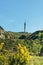 Landscape of a mountain with antenna on top, la arboleda, basque country