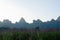 Landscape of mountain and flower field in the morning at Phu Pha Muak homestay in Chiang Dao district, Thailand