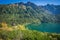 Landscape of mountain lake Morskie Oko near Zakopane, Tatra Mountains, Poland