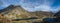 Landscape with mountain lakes. Mount Zagedan and Urup lakes.