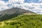 Landscape with mountain and nice clouds in Krkonose in Czech republic