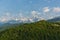 Landscape with mountain peaks in Georgia