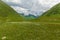 Landscape with mountain peaks in Georgia