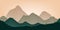 Landscape, a mountain range silhouettes background. Minimalistic natural wallpapers in a flat style. Vectot illustration