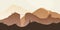 Landscape, a mountain range silhouettes. Minimalistic natural wallpapers in a flat style. Brown background. Vectot illustration