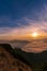 Landscape of the mountain and sea of mist in winter sunrise view from top of Doi Pha Tang mountain , Chiang Rai,