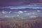 Landscape in the mountain: snow covers the wooded peaks.