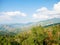 Landscape mountain view name thai : Doi Sakad at PUA,NAN,Thailand.Landmark green environment outdoor on blue sky.Beautiful forest