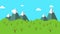 Landscape with mountains animation.2D animation,