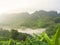 Landscape of mountains covered with white clouds. Doi Laung Chiang Dao, a famous tourist destination in Chiang Mai, Thailand