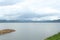 Landscape of mountains ,island and river at Bhumibol Dam in Tak,Thailand