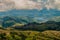 Landscape of mountains of Panama, in Reserva Forestal de Fortuna. Quebrada Barrigon reservoir visibl