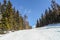 Landscape of mountains and ski resort of Les Arcs, France.