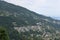 Landscape of mountains and small towns over it in Sikkim, India