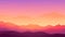 Landscape with mountains and sunset. Vector illustration.
