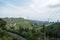 Landscape of mountains and tea gardens