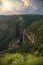 Landscape of mountains with waterfall