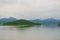 Landscape Natrue and a water mist at Kaeng Krachan Dam.