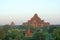 Landscape Nature of ancient pagoda of Dhammayan Gyi Temple on the field  at Bagan , Mandalay , Myanmar is best famou