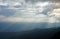 Landscape nature view the mountain clouds and sunray in the evening