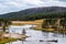 The landscape nature and world famouse geyser in Yellowstone national park in Wyoming , United States of America