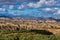 Landscape near Bacor Olivar at Embalse de Negratin reservoir lake in Spain