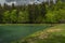 Landscape near Banska Stiavnica town in sping fresh color morning with reservoir