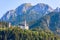 Landscape with Neuschwanstein castle, Bavaria, Germany. It is a top landmark of German Alps