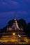 Landscape night sky and silhouette of ancient pagoda is named Wa