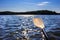 Landscape of a northern lake viewed from a kayak