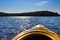 Landscape of a northern lake viewed from a kayak