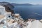 Landscape of oia, Santorini overlooking the caldera during the d