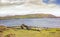 Landscape with an old cemetery and ruined building in Dursey Island.