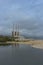 Landscape with an old disused thermal power station for the production of electric energy