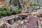 Landscape with old huts and corrals in Penha Garcia. Portugal