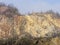 Landscape in old limestone mining, Baita, Romania