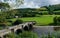 Landscape with old stone bridge. River Dee near Langollen, north Wales