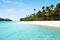 Landscape of One foot Island in Aitutaki Lagoon Cook Islands